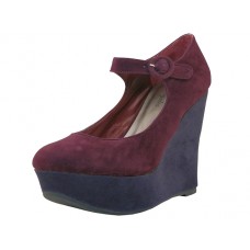 LOLITA-M - Wholesale Women's "Angeles Shoes" High Platform Wedge (*Burgundy Color) *Close Out $36.00 Case / $3.00/Pr. *Last 3 Case